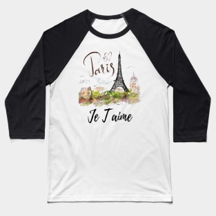 Eiffel Tower Paris Shirt Vintage I Love Paris France Baseball T-Shirt